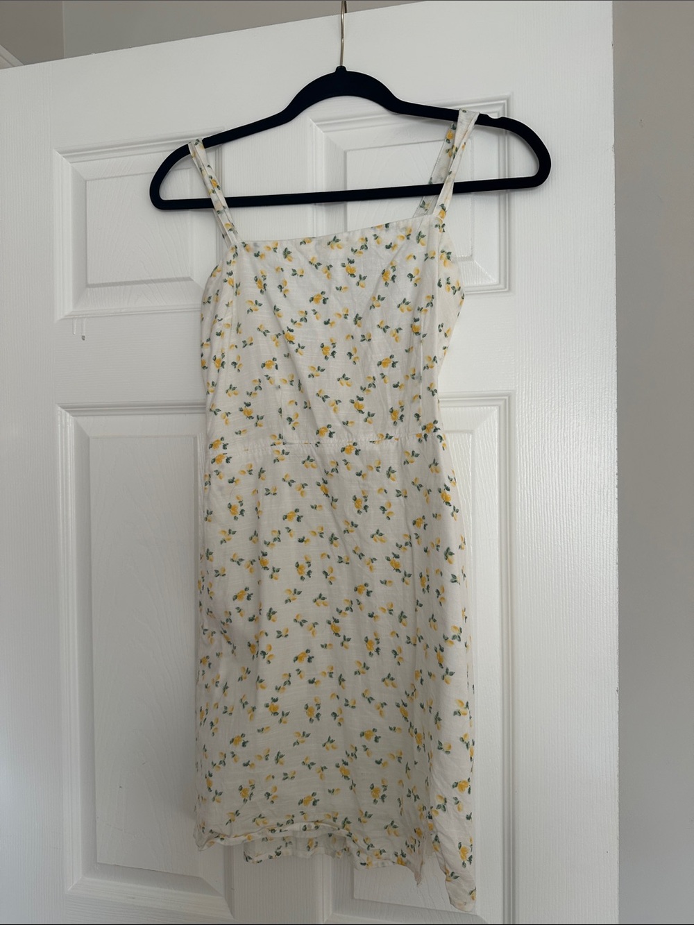 Abercrombie & Fitch White Slip Dress with Yellow Floral Print
